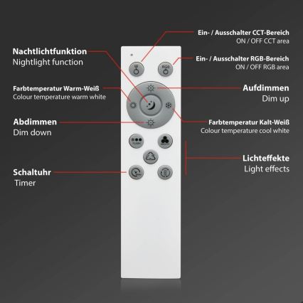 Brilo - Светодиодный потолочный RGB-светильник с регулированием яркости CENTRO LED/24W/230V 2700-6500K Wi-Fi Tuya + дистанционное управление