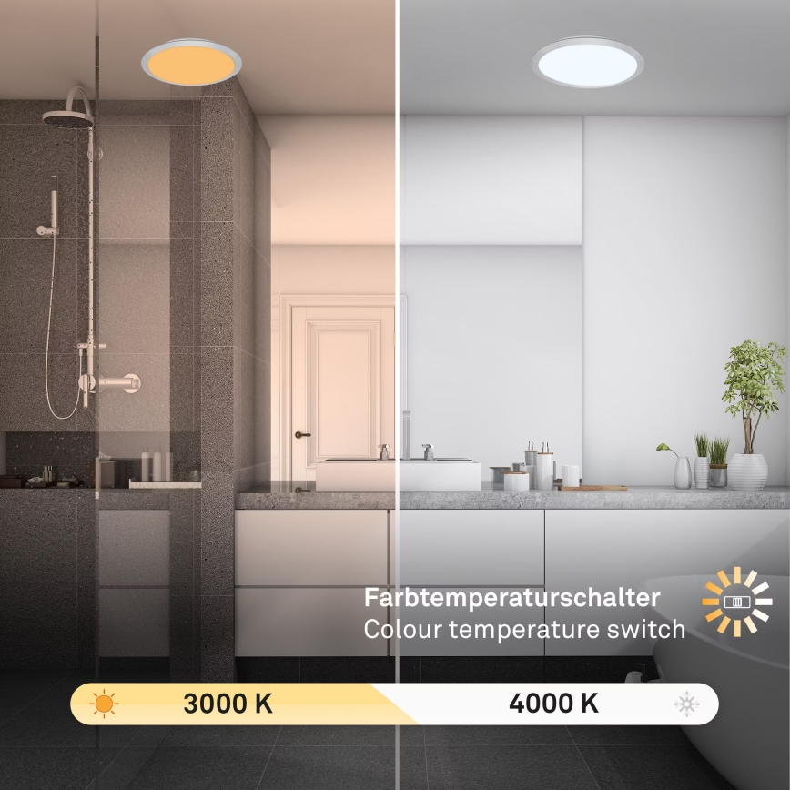 Brilo - LED потолочный светильник для ванной комнаты CTS LED/21W/230V 3000/4000K IP44 диаметр 37 см матовый хром