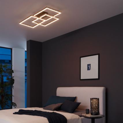 Brilo - Светодиодный потолочный светильник с регулированием яркости FRAME LED/57W/230V 3000K черный