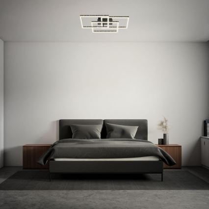 Brilo - Светодиодный потолочный светильник с регулированием яркости FRAME LED/57W/230V 3000K черный