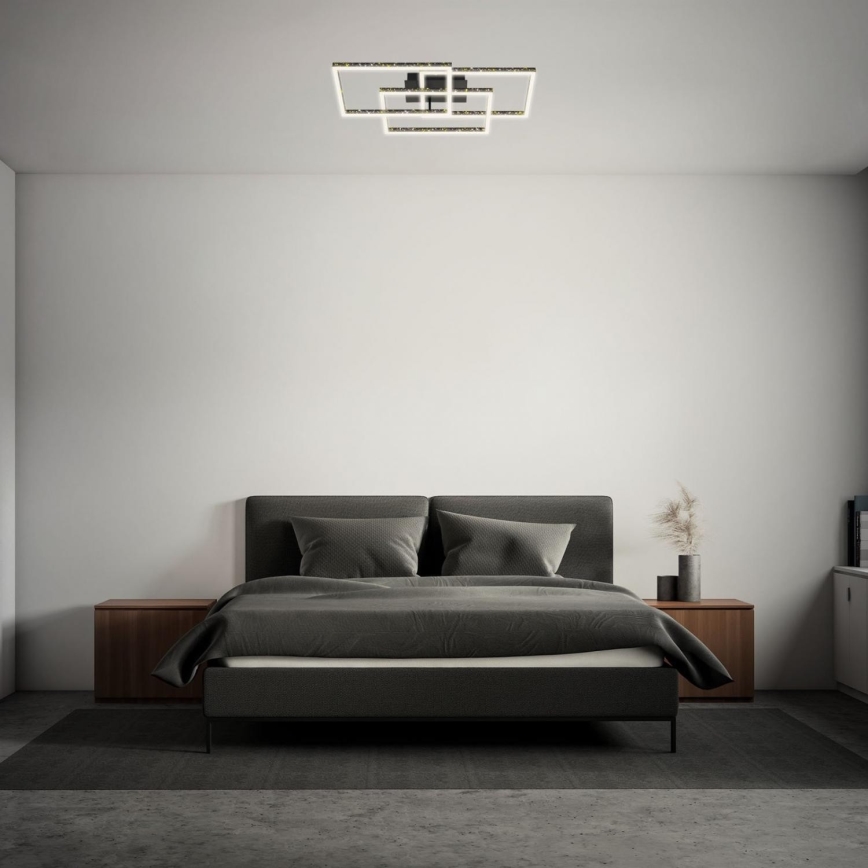 Brilo - Светодиодный потолочный светильник с регулированием яркости FRAME LED/57W/230V 3000K черный