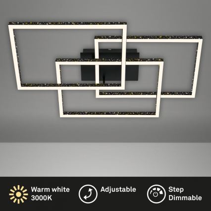 Brilo - Светодиодный потолочный светильник с регулированием яркости FRAME LED/57W/230V 3000K черный
