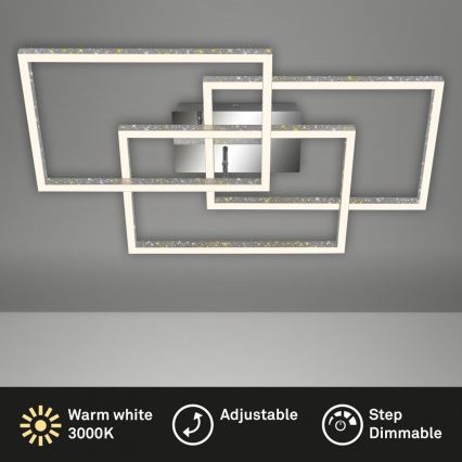 Brilo - Светодиодный потолочный светильник с регулированием яркости FRAME LED/57W/230V 3000K матовый хром