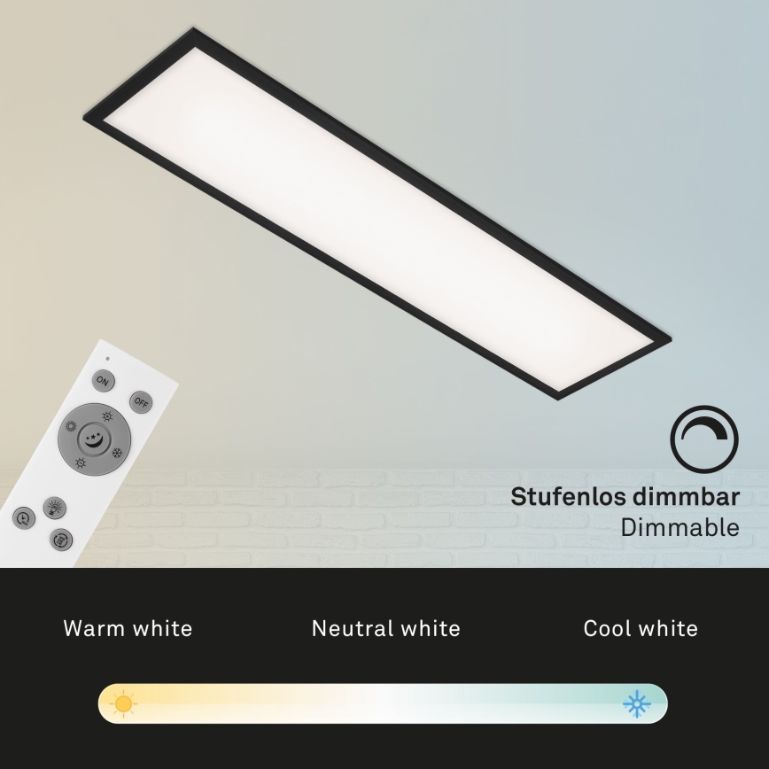 Brilo - Светодиодный потолочный светильник с регулированием яркости PIATTO LED/24W/230V 3000-6500K 100x25 см + дистанционное управление