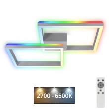 Brilo - Светодиодная припотолочная RGBW-люстра с регулированием яркости FRAME 2xLED/17W/230V 2700-6500K + дистанционное управление