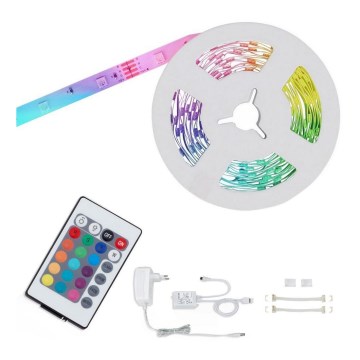 Brilo - Світлодіодна RGBW стрічка з регулюванням яскравості 6,5 м LED/22W/230V + дистанційне керування