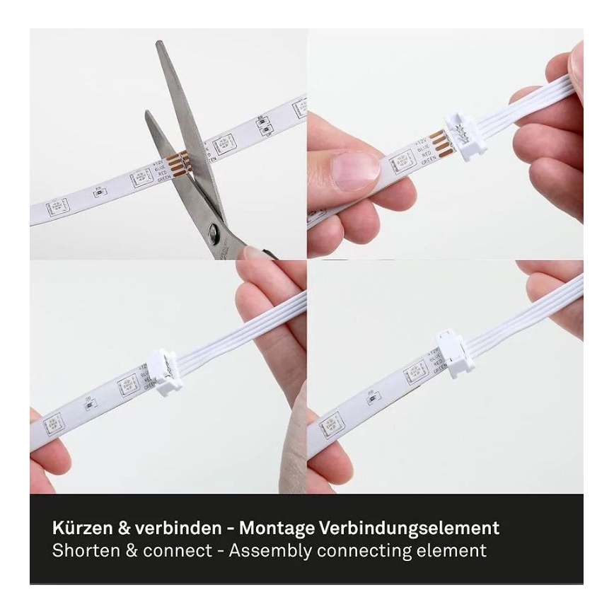 Brilo - Світлодіодна RGBW стрічка з регулюванням яскравості 6,5м LED/22W/230V + пульт дистанційного керування