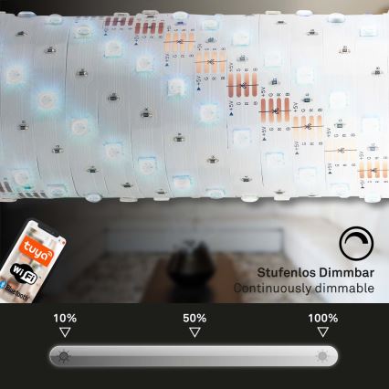 Brilo - Світлодіодна RGBW стрічка з регулюванням яскравості MUSIC 6,6м LED/7,5W/USB Wi-Fi Tuya