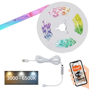 Brilo - Світлодіодна RGBW стрічка з регулюванням яскравості MUSIC 6,6м LED/7,5W/USB Wi-Fi Tuya