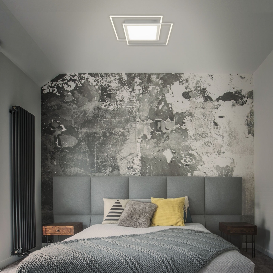 Brilo - LED стельовий світильник 2xLED/16W/230V + LED/19W 51,5x51,5 cm 3000K матовий хром