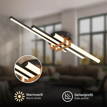 Brilo - світлодіодний стельовий світильник TINKA LED/21W/230V 3000K чорний