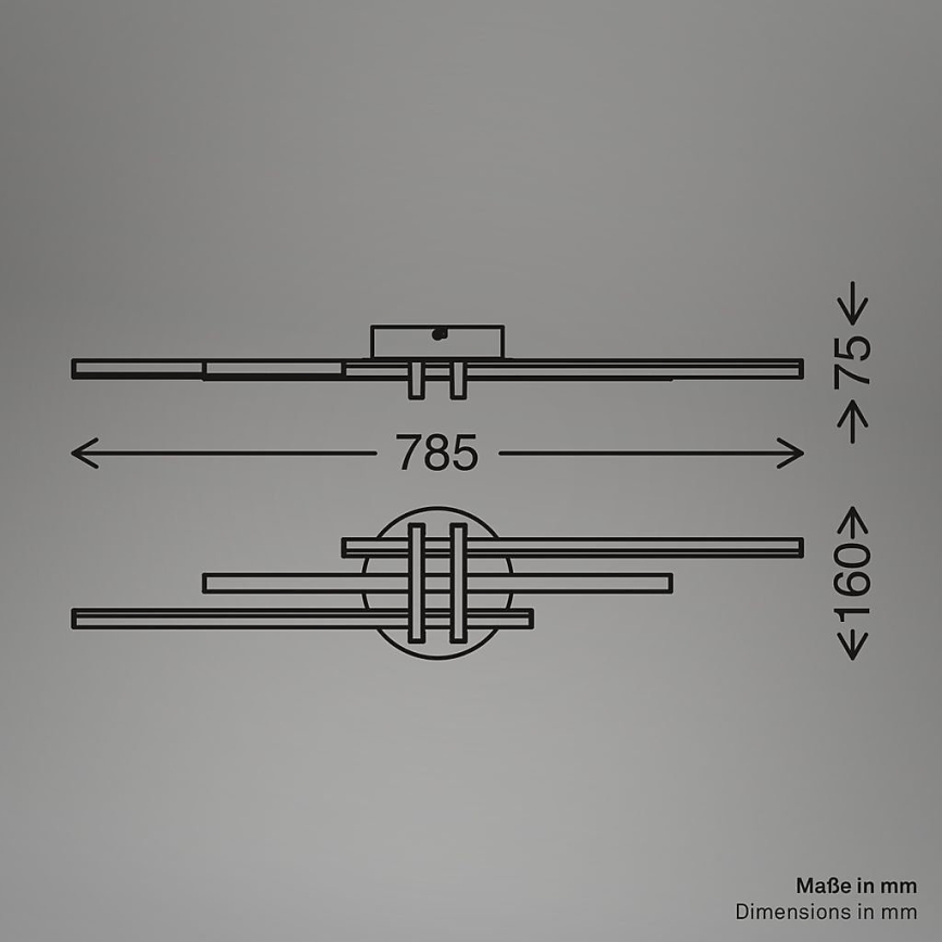 Brilo - світлодіодний стельовий світильник TINKA LED/21W/230V 3000K чорний