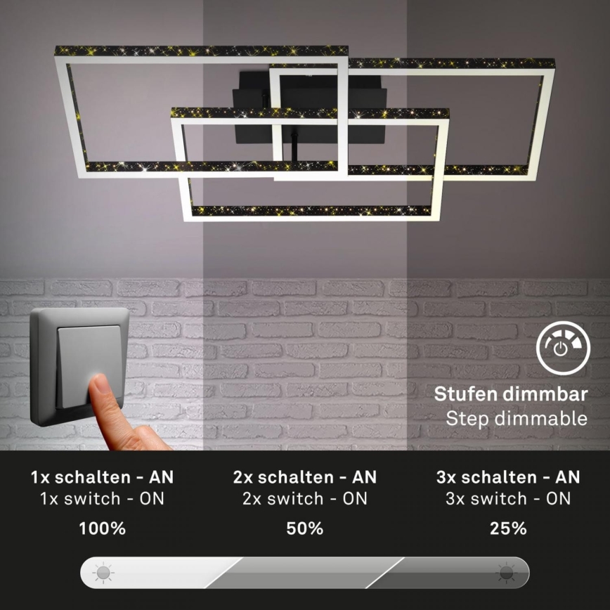 Brilo - Світлодіодний стельовий світильник з регулюванням яскравості FRAME LED/57W/230V 3000K чорний