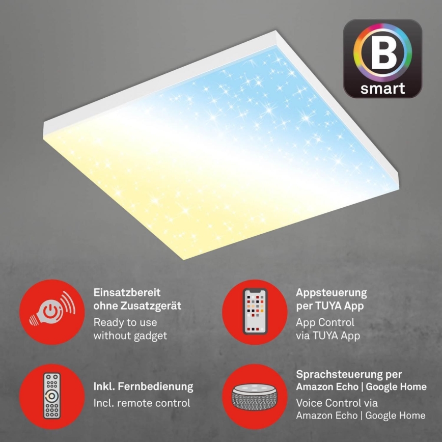 Brilo - Світлодіодний стельовий світильник з регулюванням яскравості FRAMELESS LED/24W/230V 3000-6500K Wi-Fi Tuya + пульт дистанційного керування