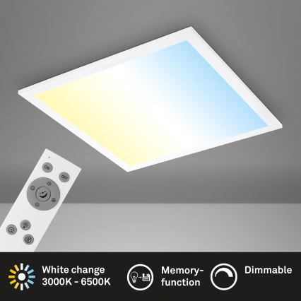 Brilo - LED стельовий світильник зі регулюванням яскравості LED/21W/230V 3000-6500K 38x38 см білий + пульт дистанційного керування