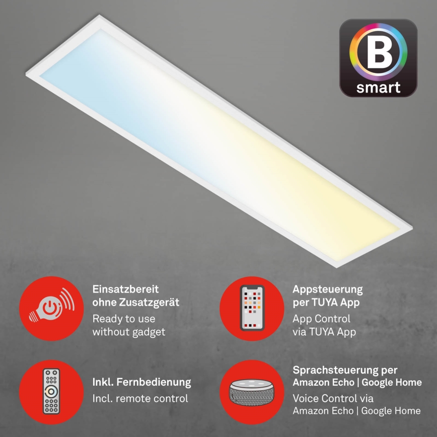 Brilo - Світлодіодний стельовий світильник з регулюванням яскравості PIATTO LED/28W/230V 3000-6500K Wi-Fi Tuya + пульт дистанційного керування