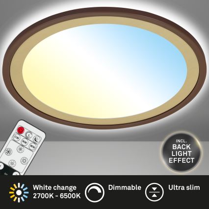 Brilo - Світлодіодний стельовий світильник з регулюванням яскравості SLIM LED/22W/230V 2700-6500K + пульт дистанційного керування