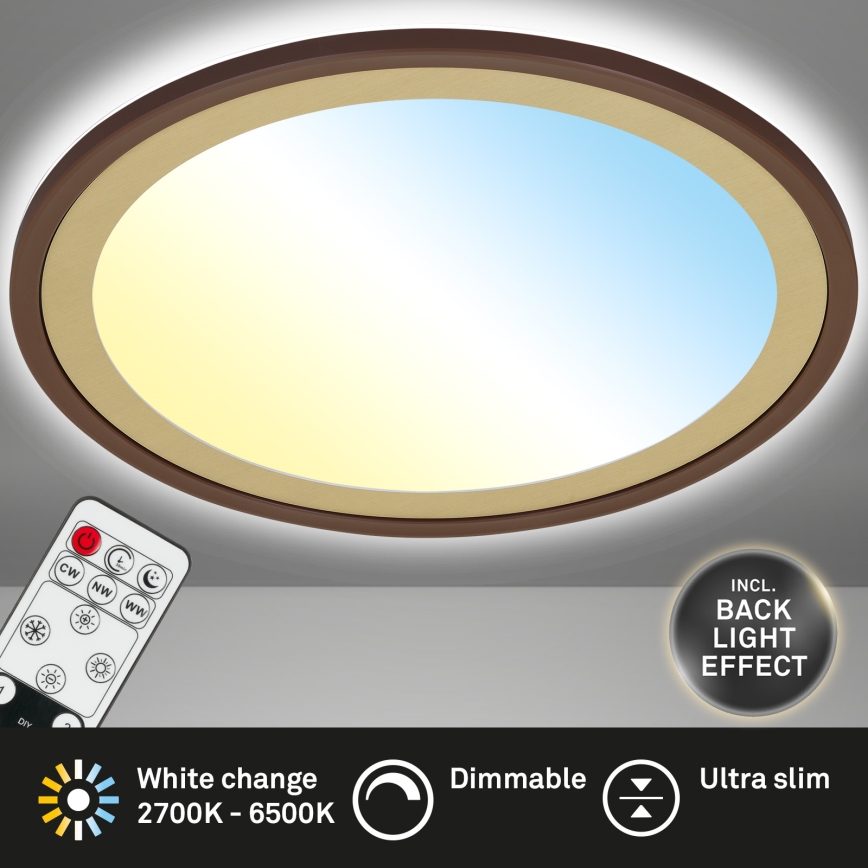 Brilo - Світлодіодний стельовий світильник з регулюванням яскравості SLIM LED/22W/230V 2700-6500K + пульт дистанційного керування