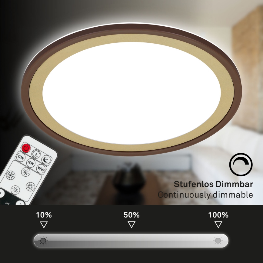Brilo - Світлодіодний стельовий світильник з регулюванням яскравості SLIM LED/22W/230V 2700-6500K + пульт дистанційного керування