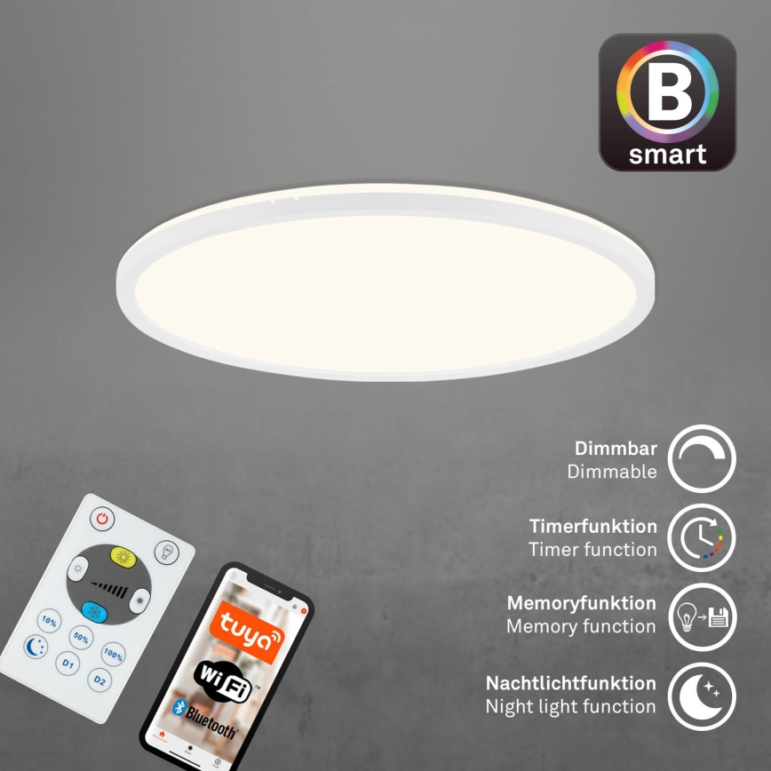 Brilo - Світлодіодний стельовий світильник з регулюванням яскравості SLIM LED/22W/230V 2700-6500K Wi-Fi Tuya + пульт дистанційного керування