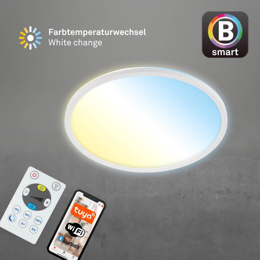 Brilo - Світлодіодний стельовий світильник з регулюванням яскравості SLIM LED/22W/230V 2700-6500K Wi-Fi Tuya + пульт дистанційного керування