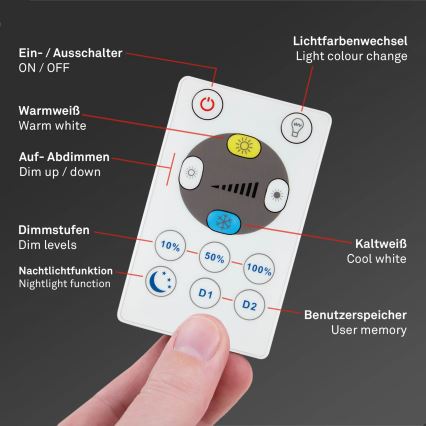 Brilo - Світлодіодний стельовий світильник з регулюванням яскравості SLIM LED/22W/230V 2700-6500K Wi-Fi Tuya + пульт дистанційного керування