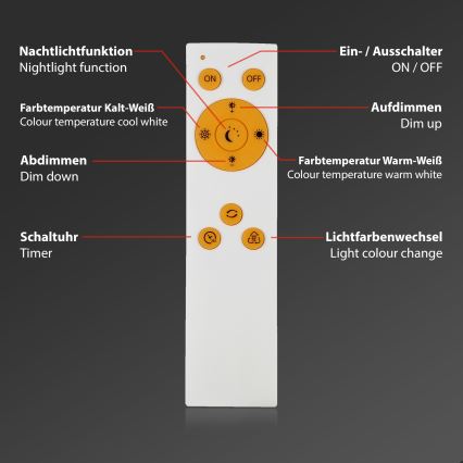 Brilo - Світлодіодний стельовий світильник з регулюванням яскравості STARRY SKY LED/22W/230V 3000-6000K + пульт дистанційного керування
