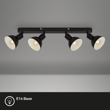 Brilo - Точечный светильник RETRO 4xE14/25W/230V черный