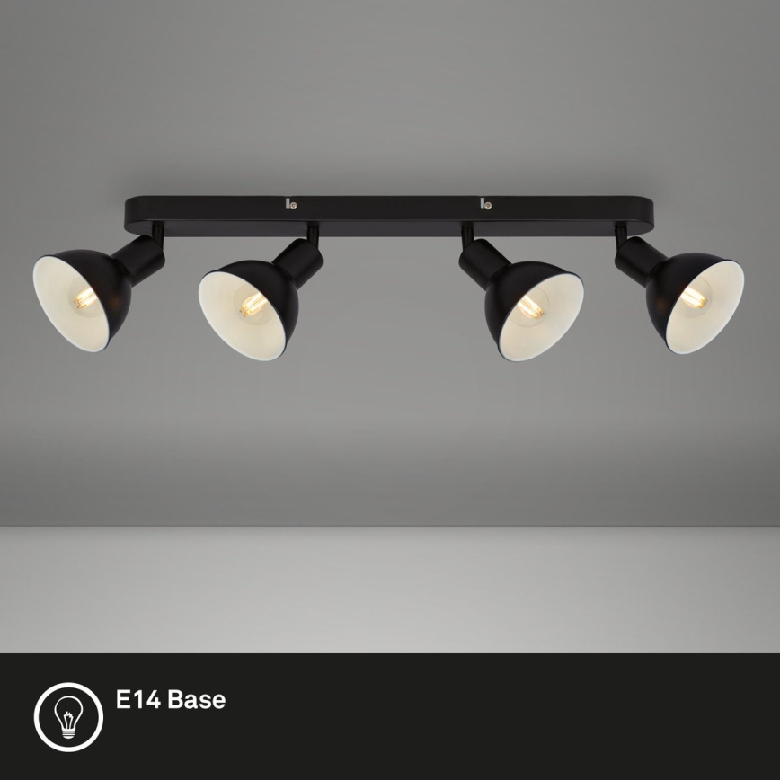 Brilo - Точечный светильник RETRO 4xE14/25W/230V черный
