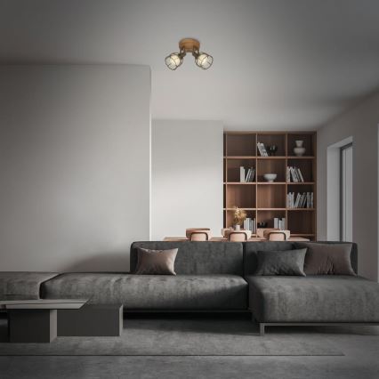 Brilo - Точечный светильник VINTAGE 2xE27/25W/230V коричневый