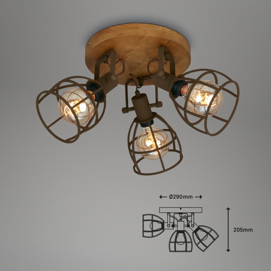 Brilo - Точечный светильник VINTAGE 3xE27/25W/230V