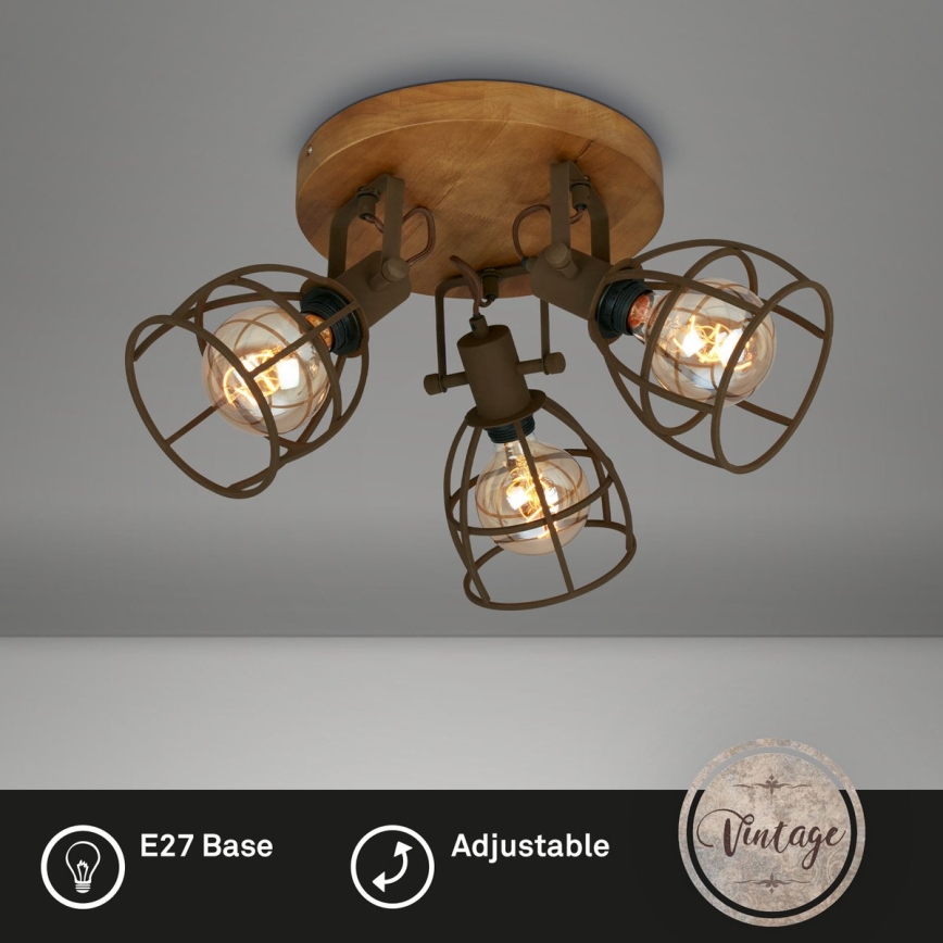 Brilo - Точковий світильник VINTAGE 3xE27/25W/230V