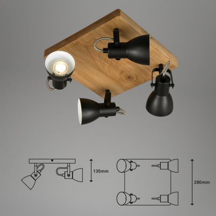 Brilo - Точковий світильник VINTAGE 4xGU10/35W/230V