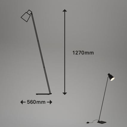 Brilo - Торшер 1xE27/10W/230V черный