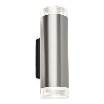 Brilo - Вуличний світлодіодний настінний світильник 2xGU10/4,7W/230V IP44 4000K матовий хром