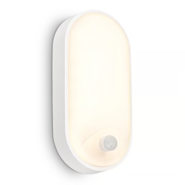 Brilo - Зовнішній LED настінний світильник з датчиком руху та датчиком сутінків RUCH LED/12W/230V IP65 білий
