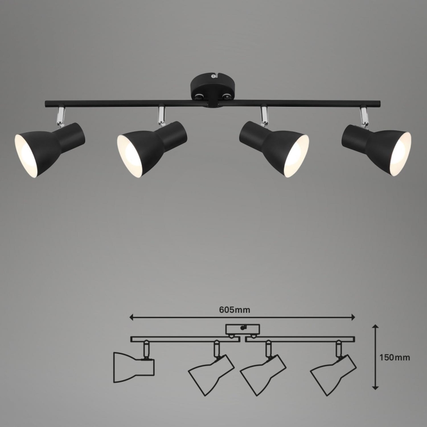 Briloner 10698890 - Точечный светильник 4xE14/25W/230V черный