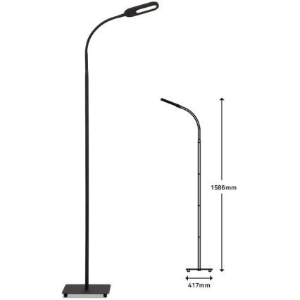 Briloner 1297-015 - LED Гнучкий торшер з регулюванням яскравості LED/6,6W/230V 3000K/4000K/6000K