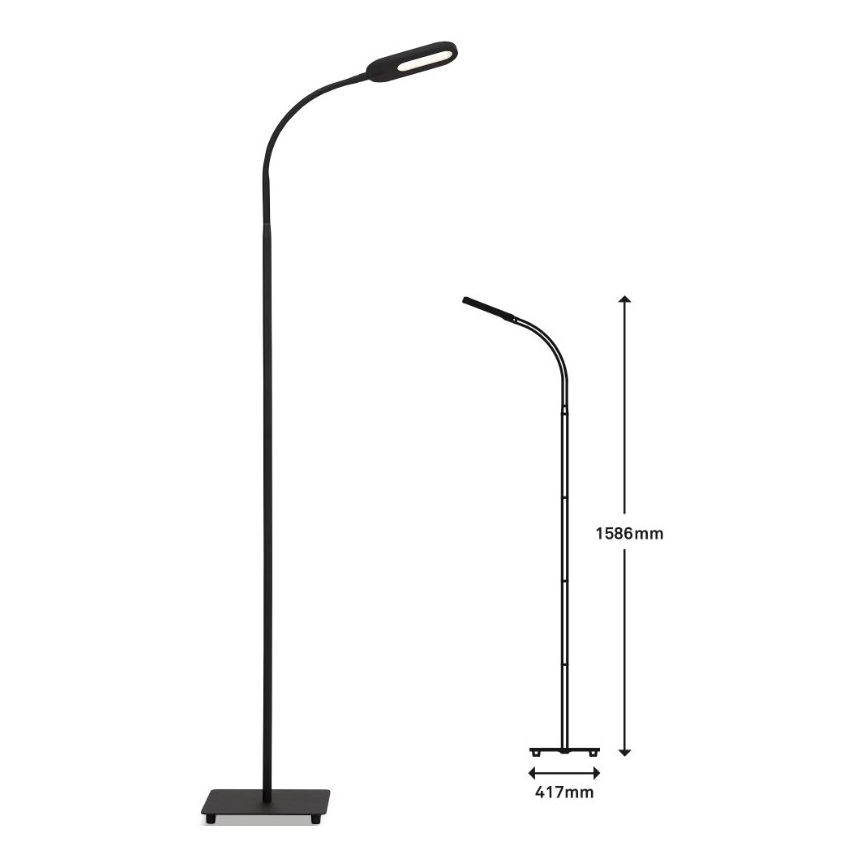 Briloner 1297-015 - LED Гнучкий торшер з регулюванням яскравості LED/6,6W/230V 3000K/4000K/6000K