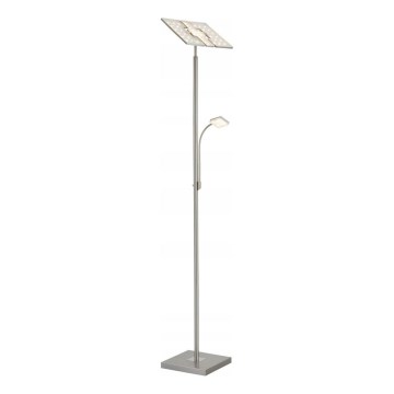 Briloner 1328-022 - LED Підлогова лампа з регульованою яскравістю LED/21W/230V + LED/3,5W матовий хром