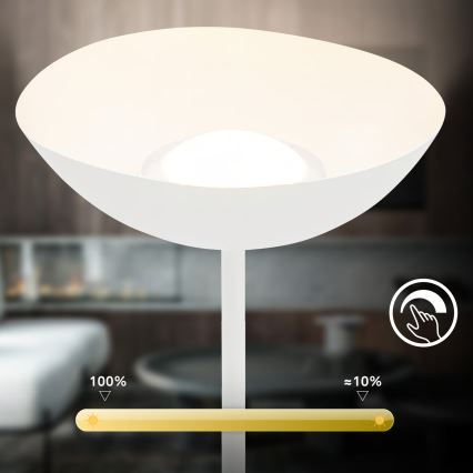 Briloner 1500016 - світлодіодна підлогова лампа ESTATE з регулюванням яскравості LED/8W/5V 4000 mAh, біла
