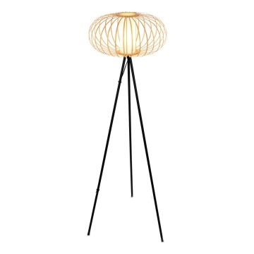 Briloner 1759011 - Підлогова лампа 1xE27/10W/230V бамбук/чорна