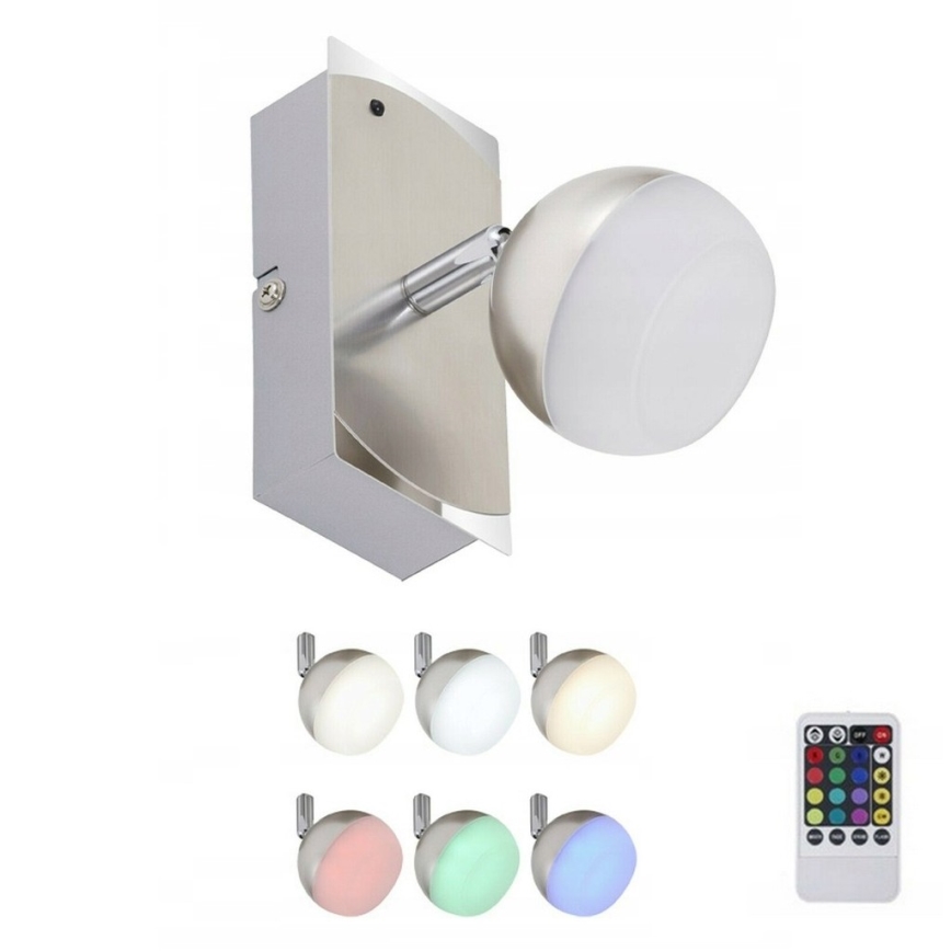 Briloner 2040-012 - LED RGB Точковий світильник з регульованою яскравістю 1xLED/3,3W/230V + дистанційне керування