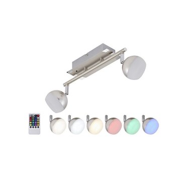 Briloner 2040-022 - Світильник точковий LED RGB з регулюванням яскравості 2xLED/3,3W/230V + дистанційне керування