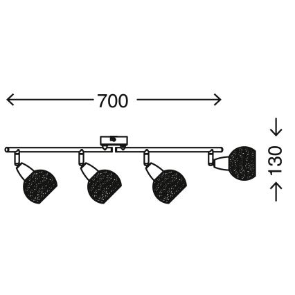 Briloner 2046-042 - Точковий світильник VIOLA 4xE14/40W/230V