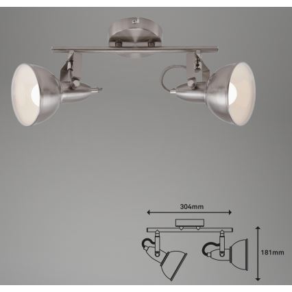Briloner 2049-022 - Точковий світильник SOFT 2xE14/40W/230V матовий хром