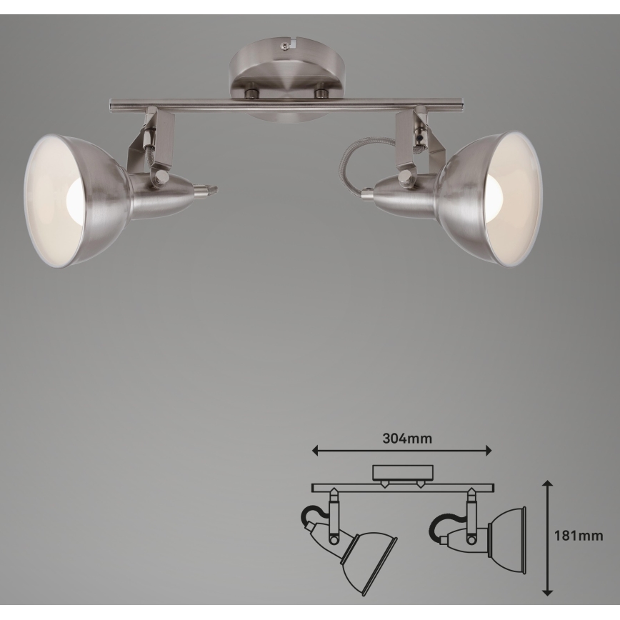 Briloner 2049-022 - Точковий світильник SOFT 2xE14/40W/230V матовий хром