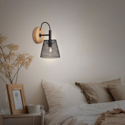 Briloner 2077-015 - Настенный светильник WOOD & STYLE 1xE14/25W/230V каучук