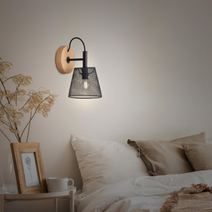 Briloner 2077-015 - Настенный светильник WOOD & STYLE 1xE14/25W/230V каучук