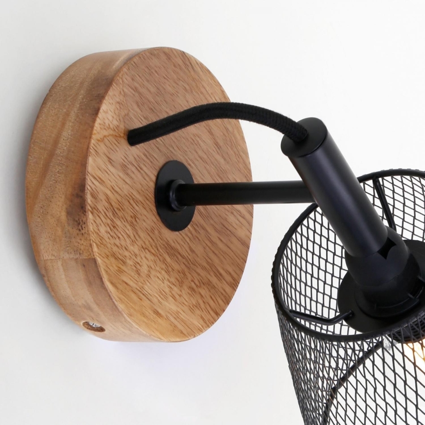 Briloner 2077-015 - Настінний світильник WOOD & STYLE 1xE14/25W/230V каучук